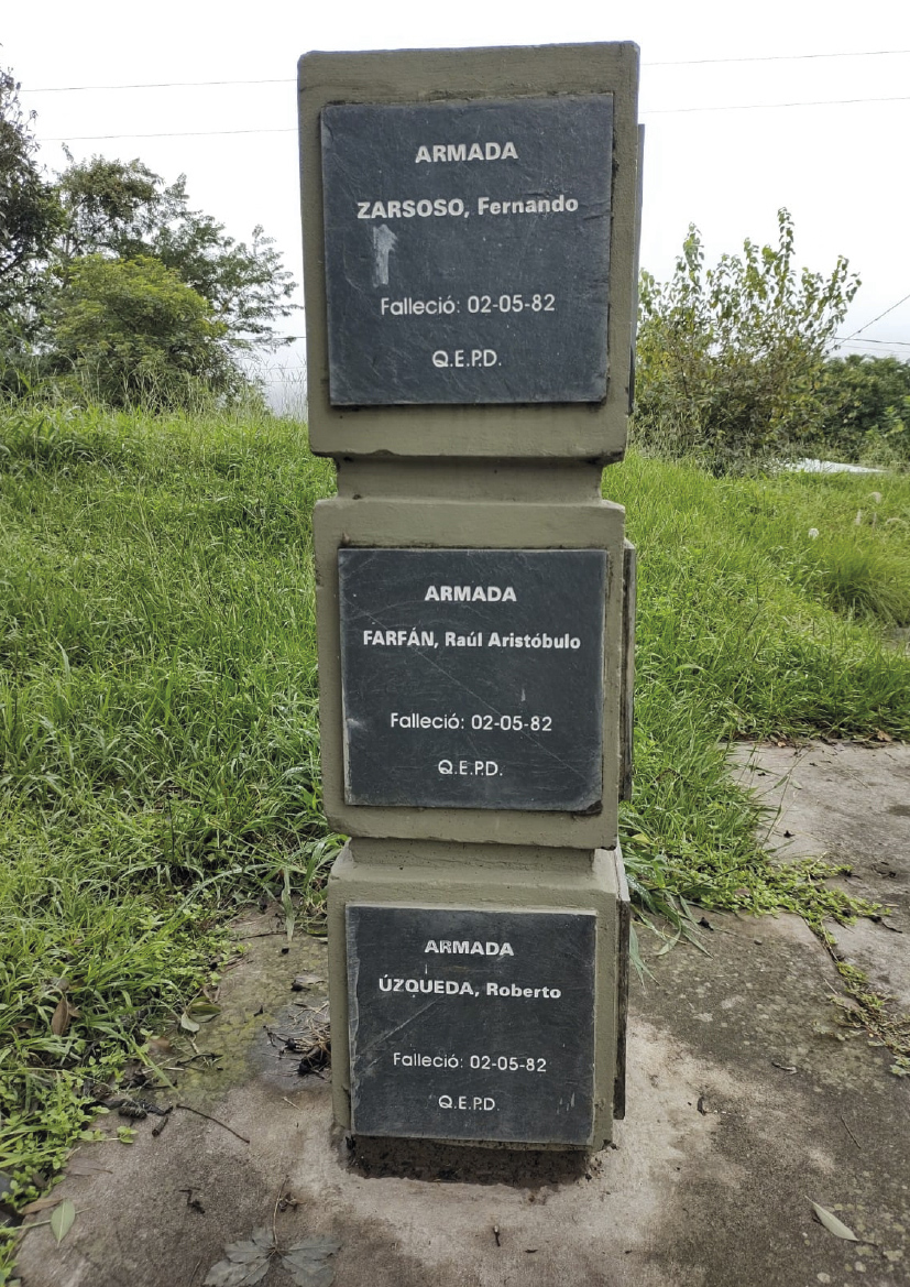 Homenaje a Zarzoso Fernando, Farfan Raúl y Úzqueda Roberto muertos en el hundimiento del Crucero General Belgrano